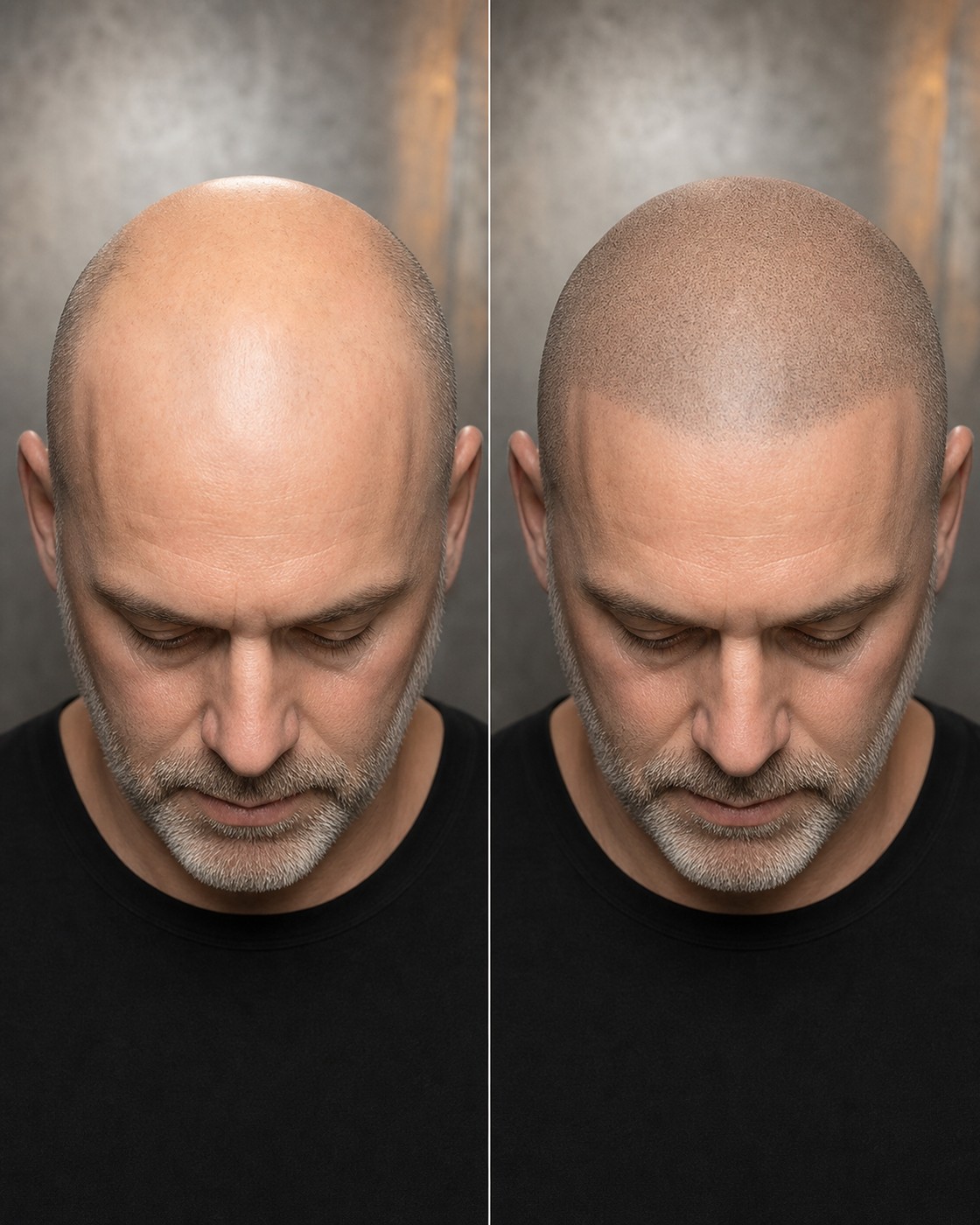 Before and after scalp micropigmentation — case 1