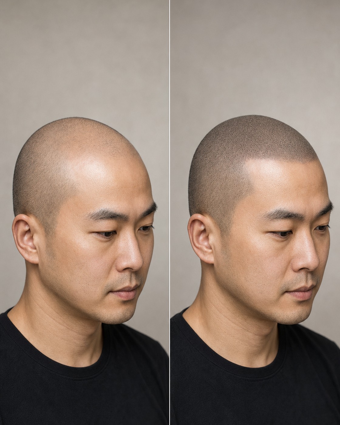 Before and after scalp micropigmentation — case 3